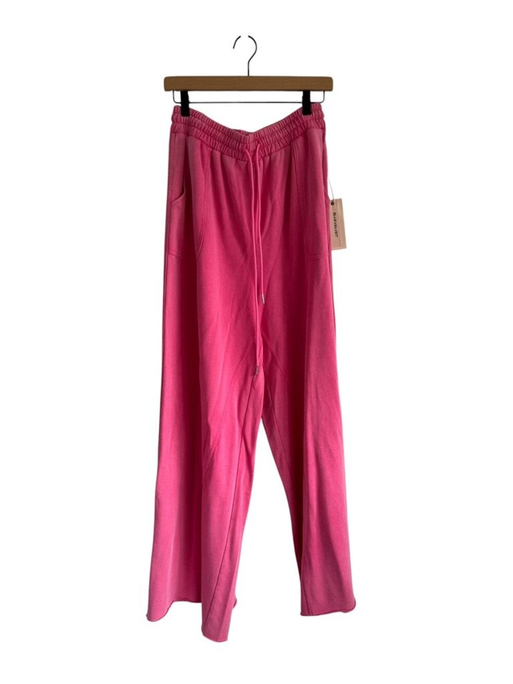 NWT Blue Velvet Wide Leg Pull On Joggers in Highlighter Pink L/ML